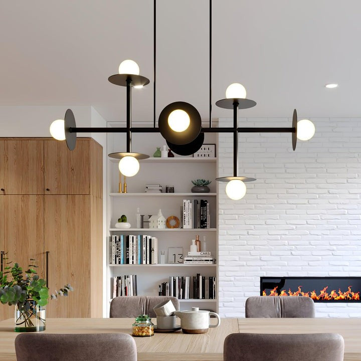 Modern 125cm Metal & Glass Ring Chandelier