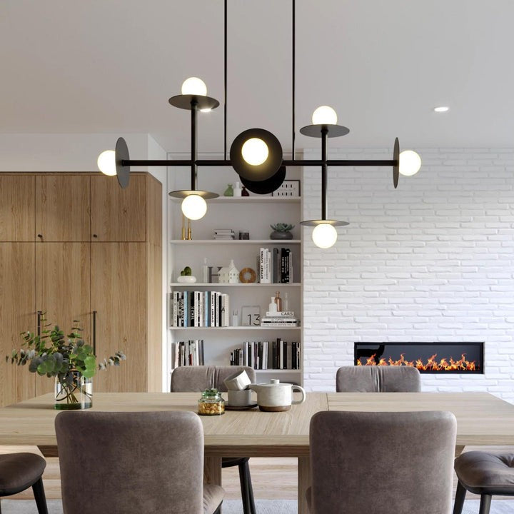 Modern 125cm Metal & Glass Ring Chandelier