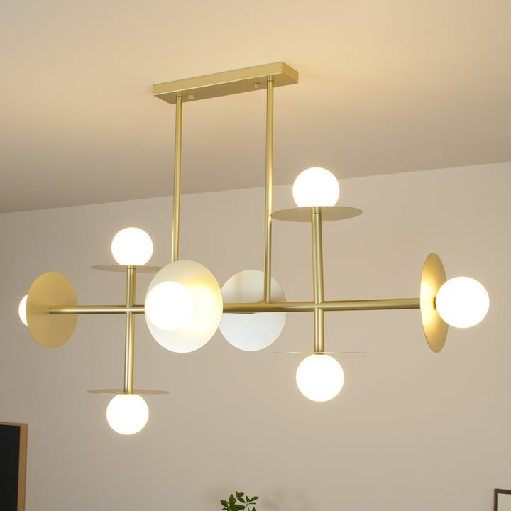 Modern 125cm Metal & Glass Ring Chandelier