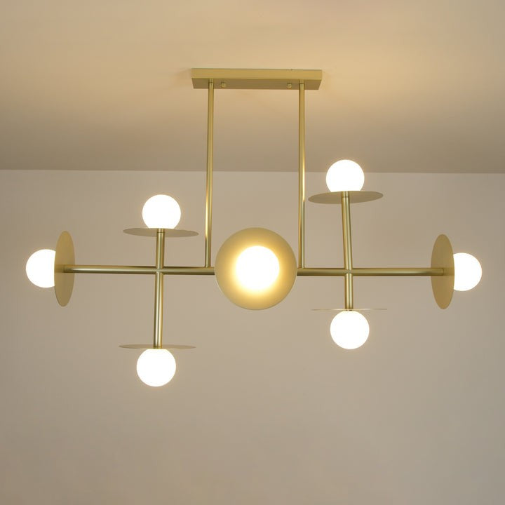 Modern 125cm Metal & Glass Ring Chandelier