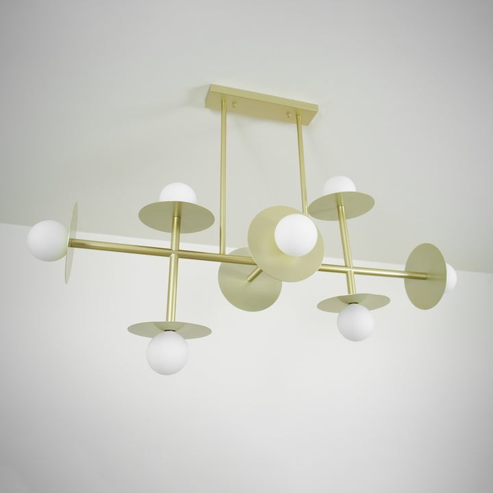 Modern 125cm Metal & Glass Ring Chandelier