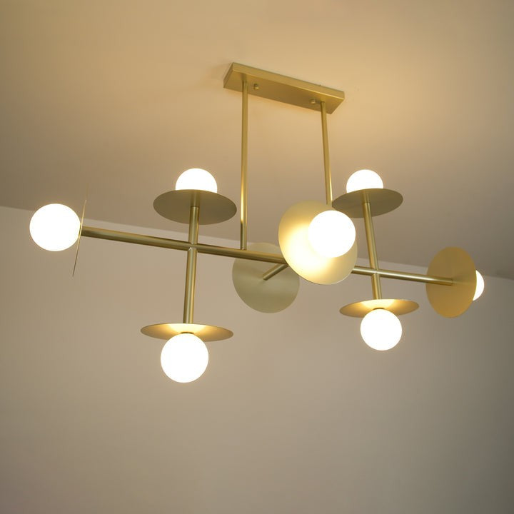 Modern 125cm Metal & Glass Ring Chandelier
