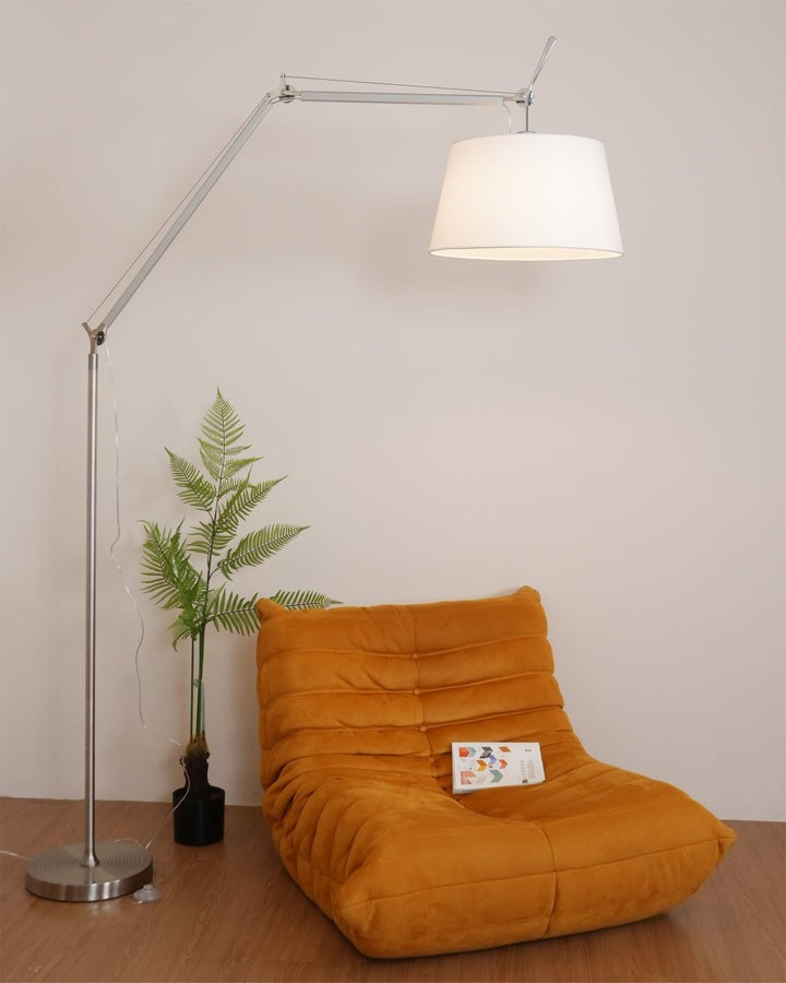 Modern Adjustable Metal & Fabric LED Floor Lamp