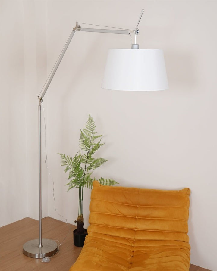 Modern Adjustable Metal & Fabric LED Floor Lamp
