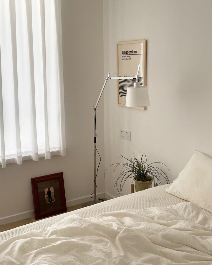 Modern Adjustable Metal & Fabric LED Floor Lamp