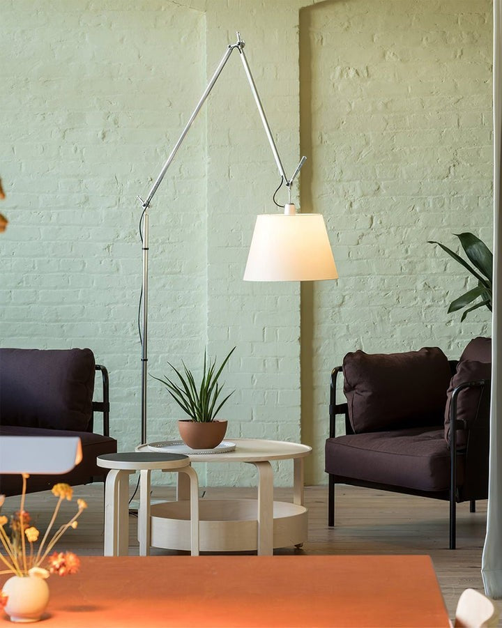 Modern Adjustable Metal & Fabric LED Floor Lamp