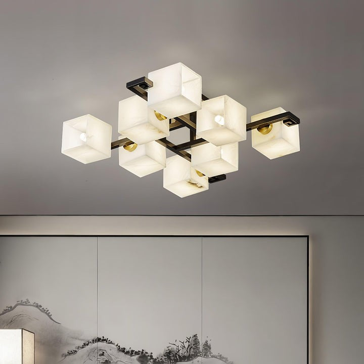 Modern Alabaster Cluster LED Ceiling Light