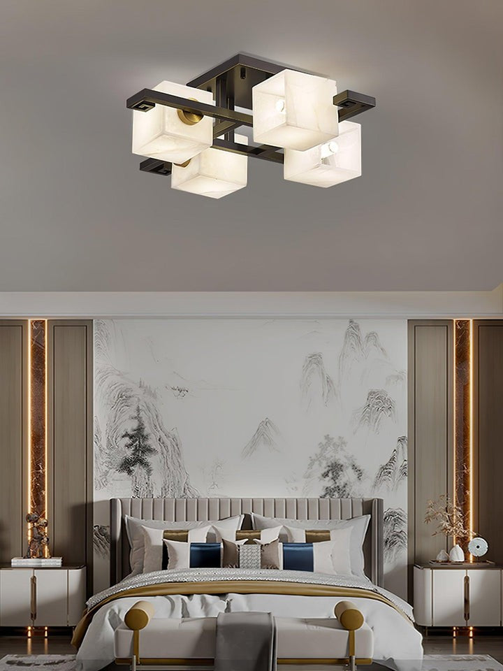 Modern Alabaster Cluster LED Ceiling Light