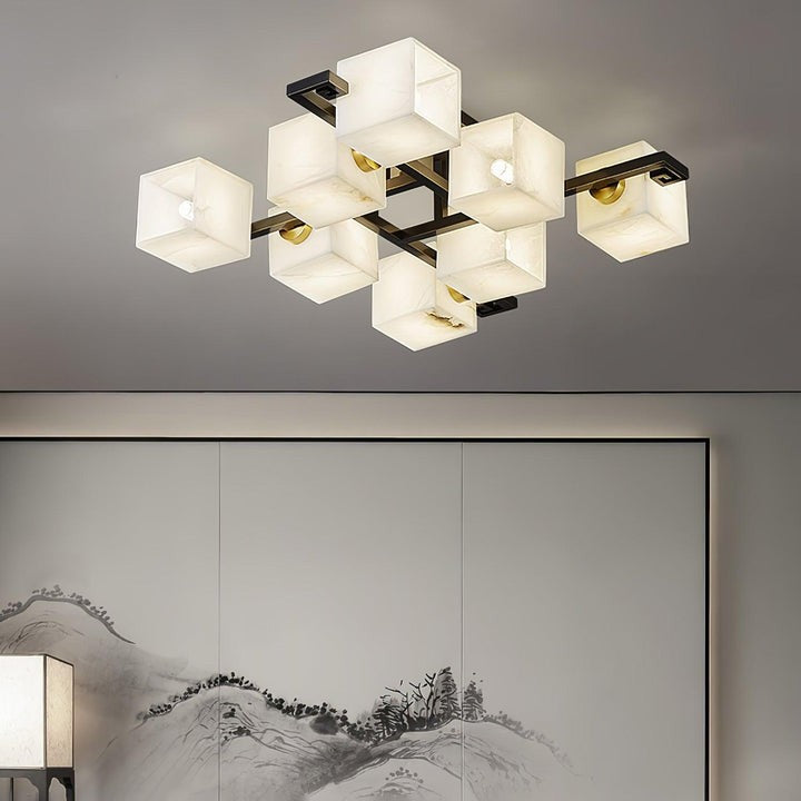 Modern Alabaster Cluster LED Ceiling Light
