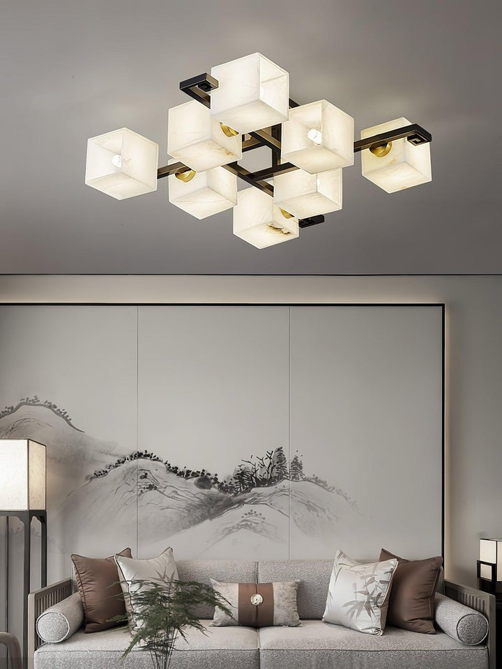 Modern Alabaster Cluster LED Ceiling Light