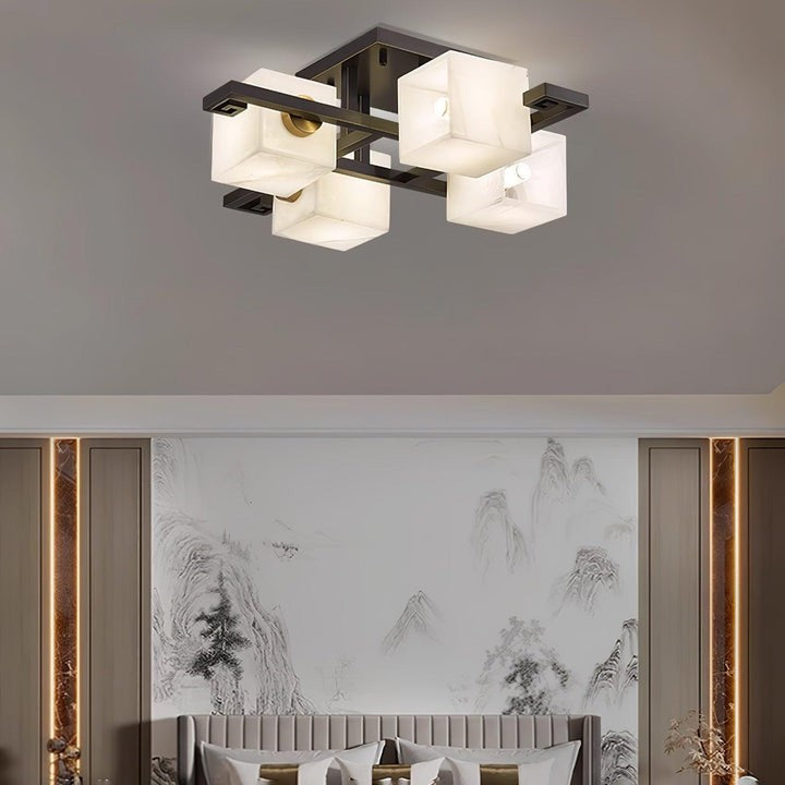 Modern Alabaster Cluster LED Ceiling Light
