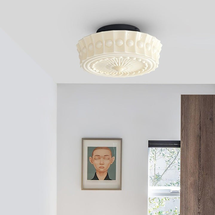 Modern Black Metal & Glass Ceiling Light Fixture – Multi-Bulb Design