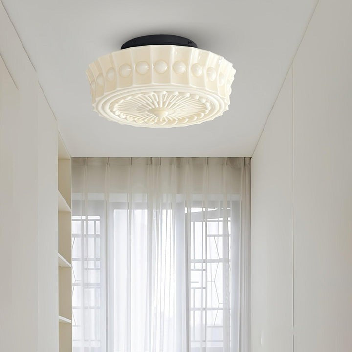 Modern Black Metal & Glass Ceiling Light Fixture – Multi-Bulb Design