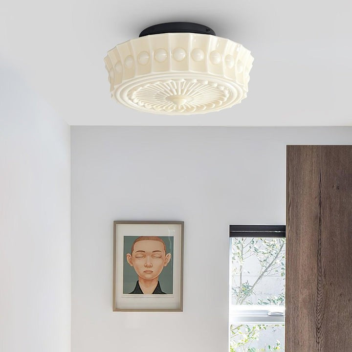Modern Black Metal & Glass Ceiling Light Fixture – Multi-Bulb Design