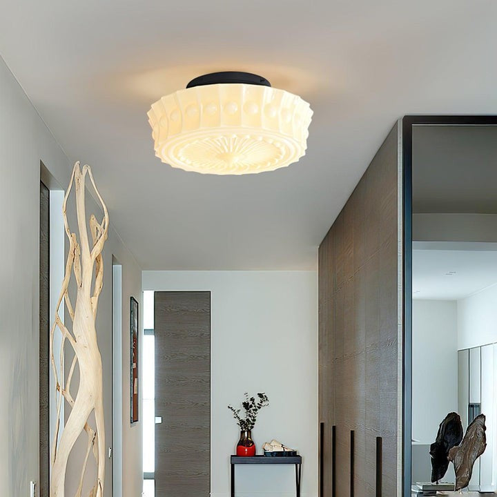 Modern Black Metal & Glass Ceiling Light Fixture – Multi-Bulb Design