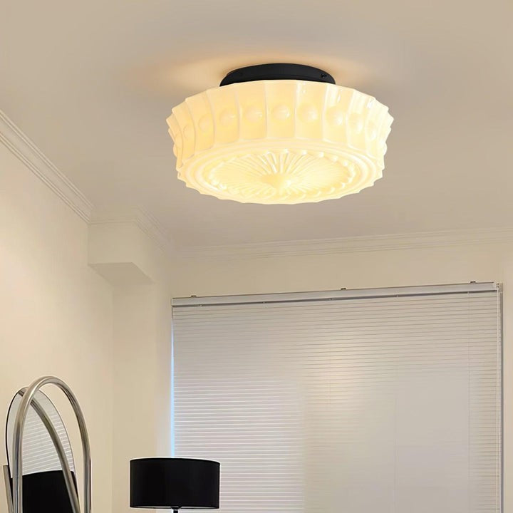 Modern Black Metal & Glass Ceiling Light Fixture – Multi-Bulb Design