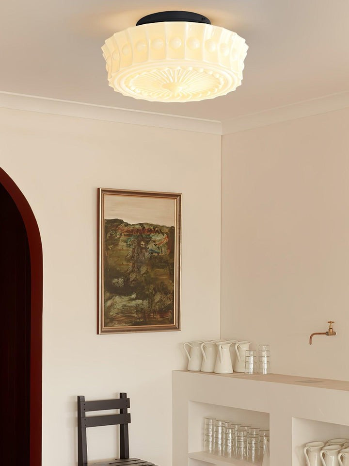 Modern Black Metal & Glass Ceiling Light Fixture – Multi-Bulb Design