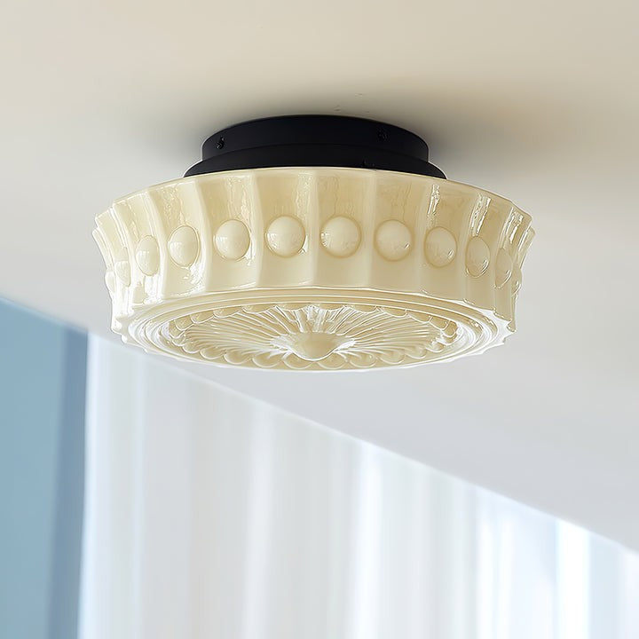 Modern Black Metal & Glass Ceiling Light Fixture – Multi-Bulb Design