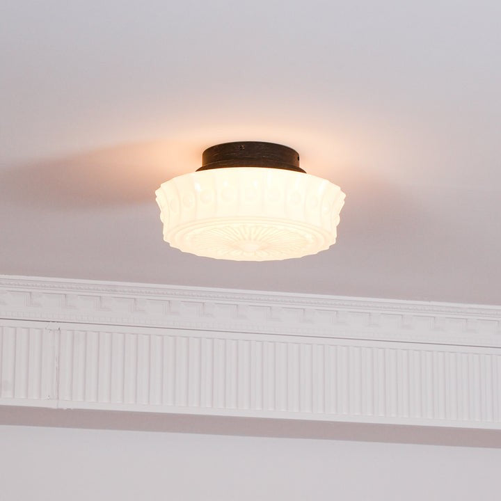 Modern Black Metal & Glass Ceiling Light Fixture – Multi-Bulb Design