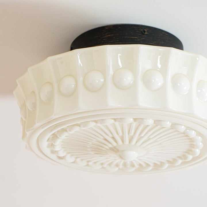 Modern Black Metal & Glass Ceiling Light Fixture – Multi-Bulb Design