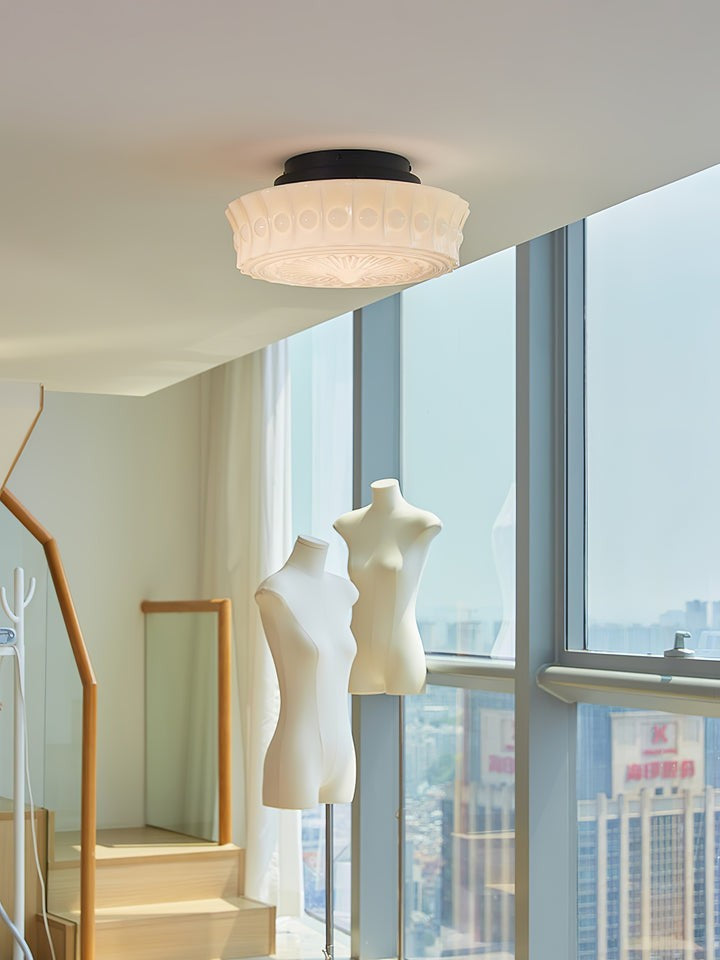 Modern Black Metal & Glass Ceiling Light Fixture – Multi-Bulb Design