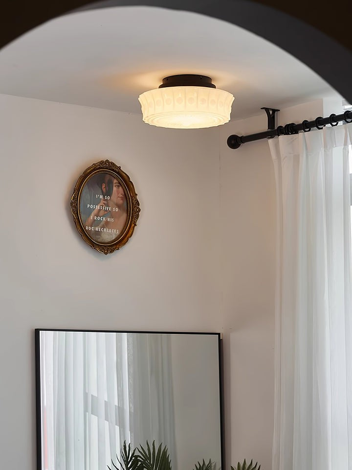 Modern Black Metal & Glass Ceiling Light Fixture – Multi-Bulb Design