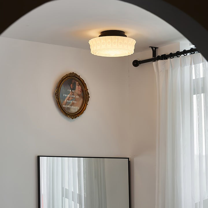 Modern Black Metal & Glass Ceiling Light Fixture – Multi-Bulb Design