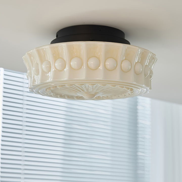 Modern Black Metal & Glass Ceiling Light Fixture – Multi-Bulb Design