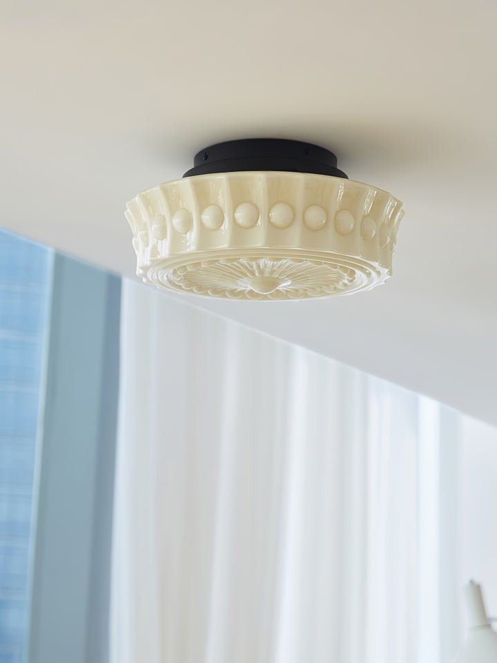 Modern Black Metal & Glass Ceiling Light Fixture – Multi-Bulb Design