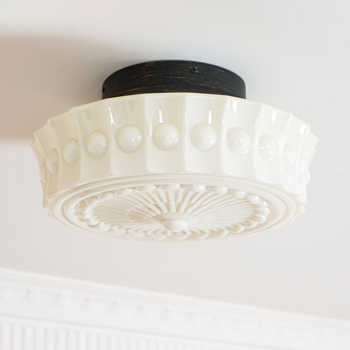 Modern Black Metal & Glass Ceiling Light Fixture – Multi-Bulb Design