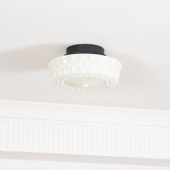 Modern Black Metal & Glass Ceiling Light Fixture – Multi-Bulb Design