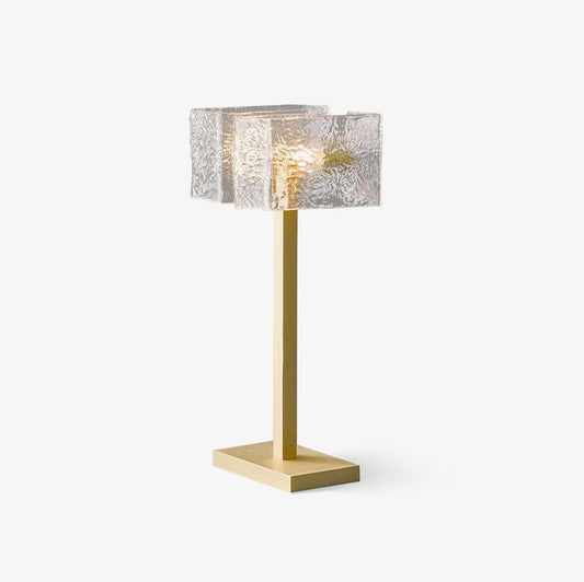 Modern Brass and Glass Table Lamp – E14 LED & Edison Compatible