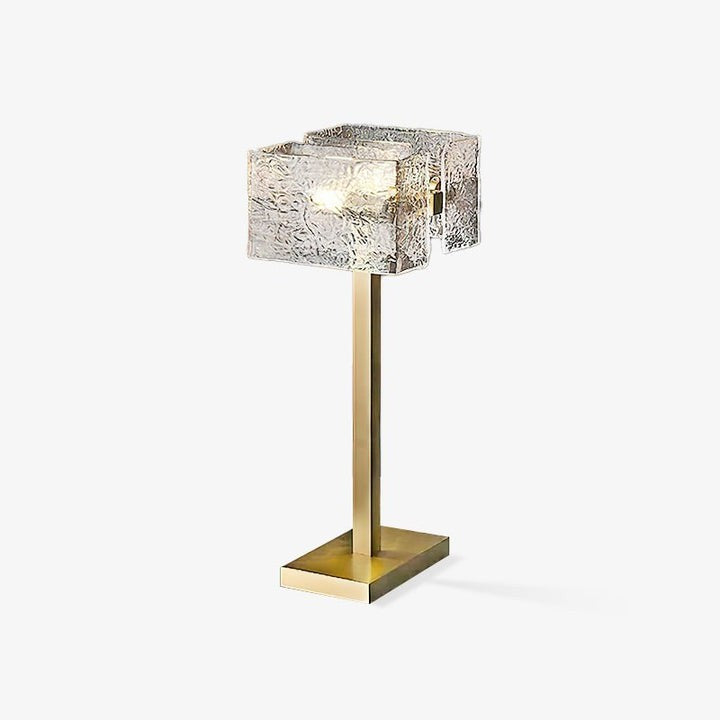 Modern Brass and Glass Table Lamp – E14 LED & Edison Compatible