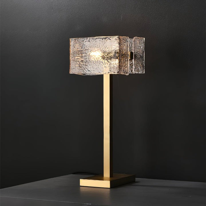Modern Brass and Glass Table Lamp – E14 LED & Edison Compatible