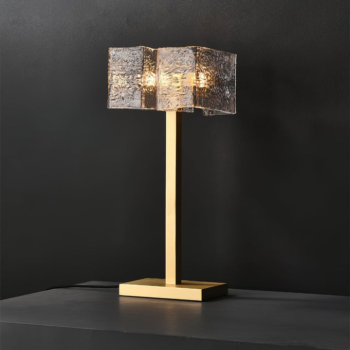 Modern Brass and Glass Table Lamp – E14 LED & Edison Compatible