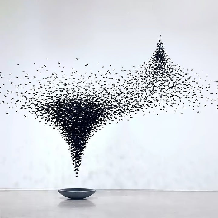 Modern Charcoal O-Shaped Iron Chandelier