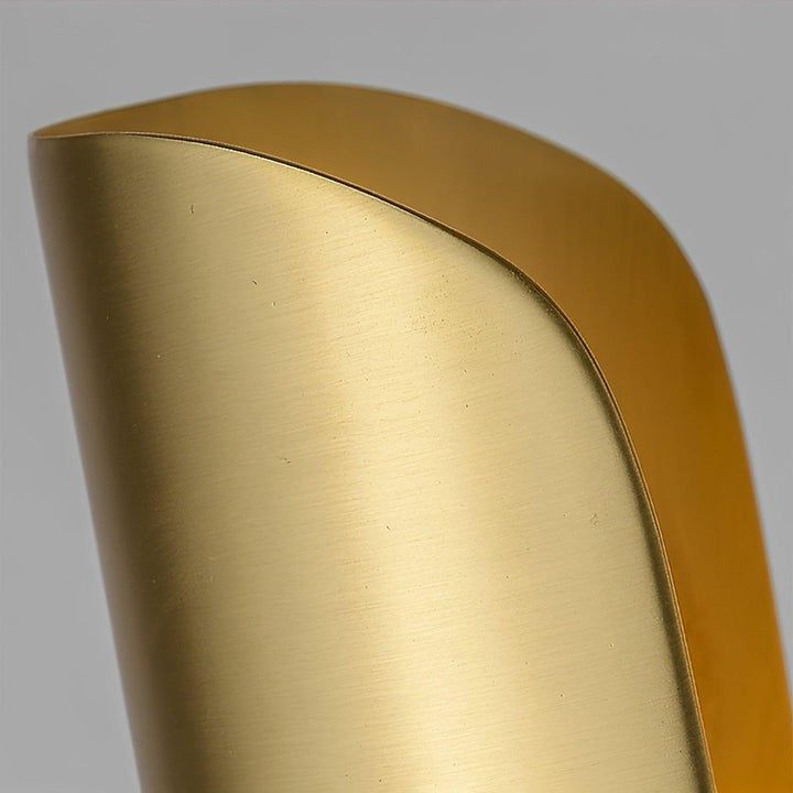 Modern Coiled Brass Wall Sconce with Gold Interior