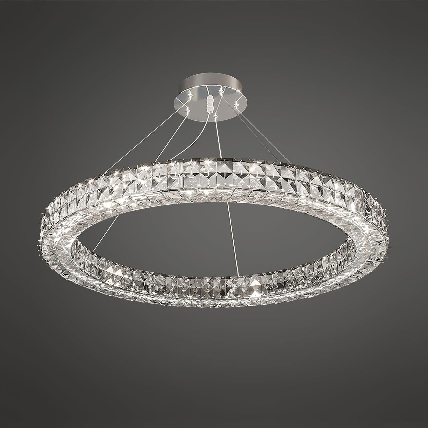 Modern Faceted Crystal LED Chandelier