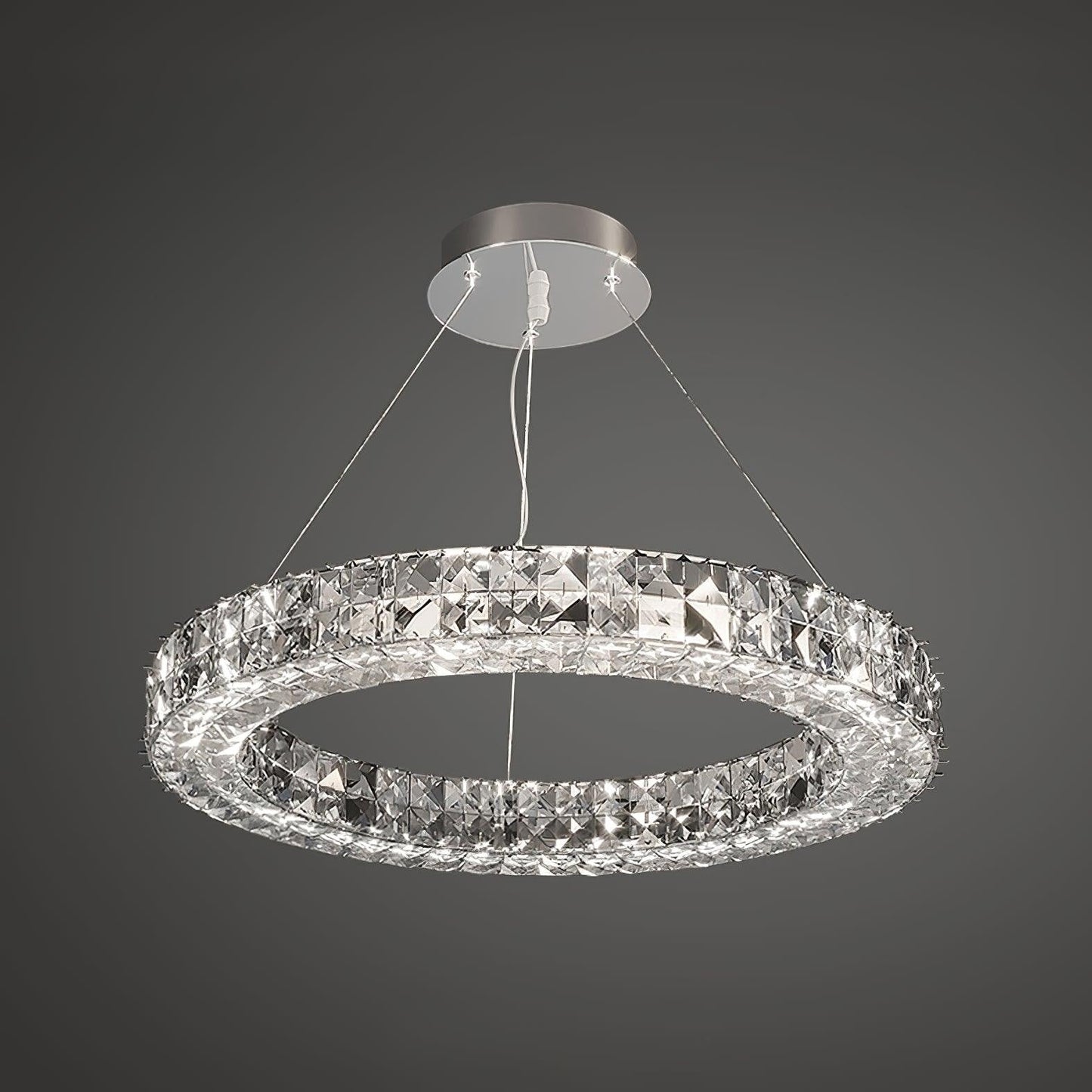 Modern Faceted Crystal LED Chandelier