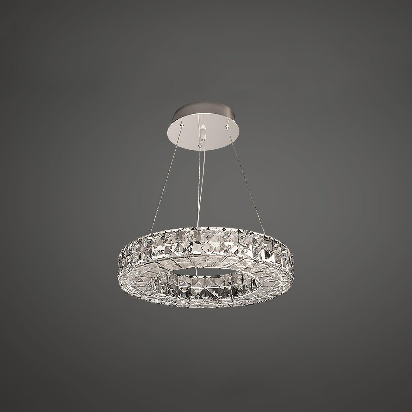 Modern Faceted Crystal LED Chandelier