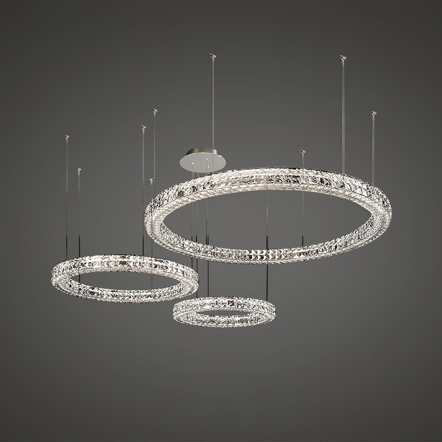 Modern Faceted Crystal LED Chandelier