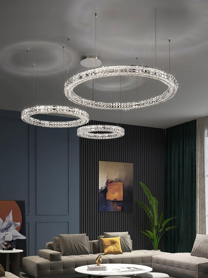 Modern Faceted Crystal LED Chandelier