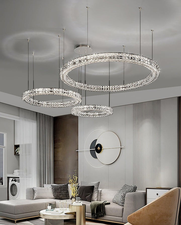 Modern Faceted Crystal LED Chandelier