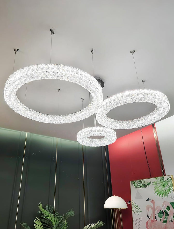 Modern Faceted Crystal LED Chandelier
