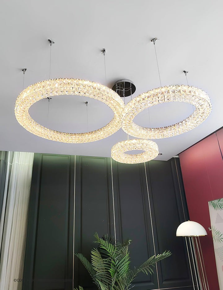 Modern Faceted Crystal LED Chandelier