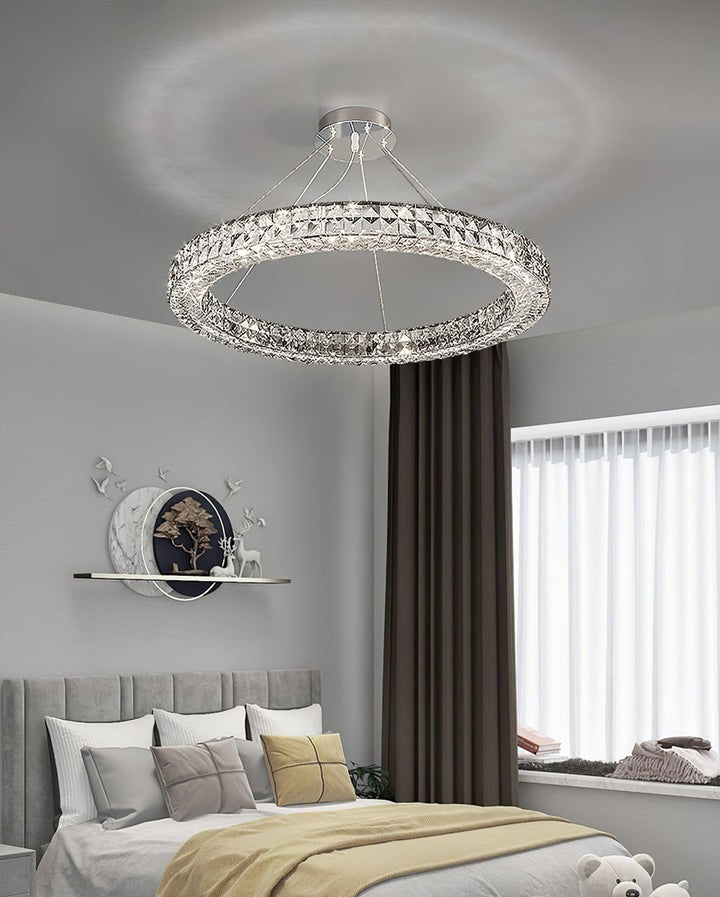 Modern Faceted Crystal LED Chandelier