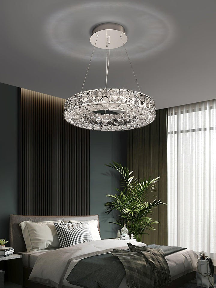 Modern Faceted Crystal LED Chandelier
