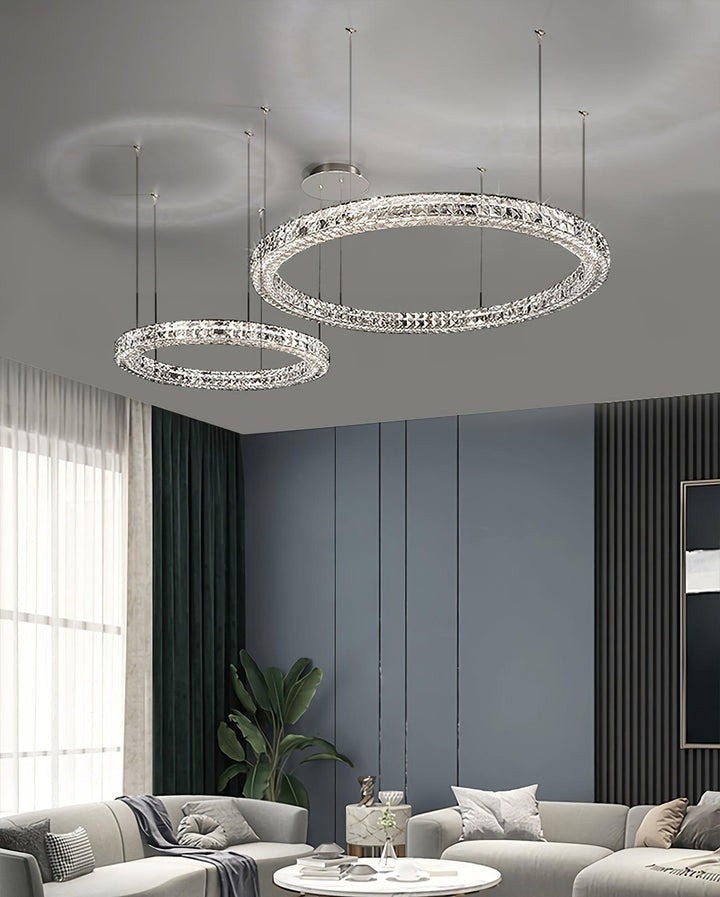 Modern Faceted Crystal LED Chandelier