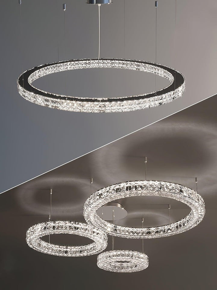Modern Faceted Crystal LED Chandelier