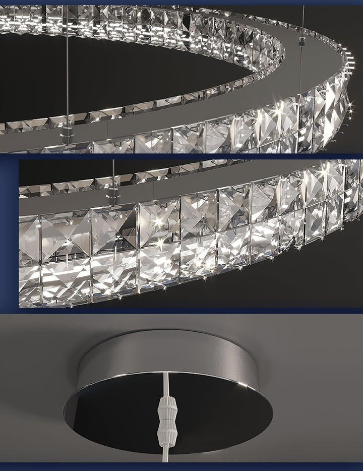 Modern Faceted Crystal LED Chandelier